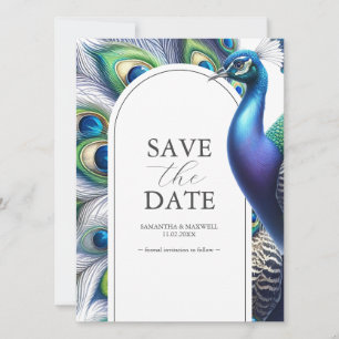 Save The Date Peacock Enregistrer La Date Annonces Mariages