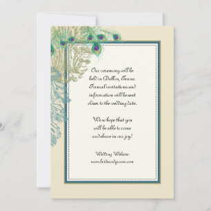 Save The Date Peacock vintage, Feathers in Etchings Enregistrer
