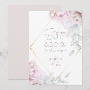 Save the date   Peine d'aquarelle à crème blanche 