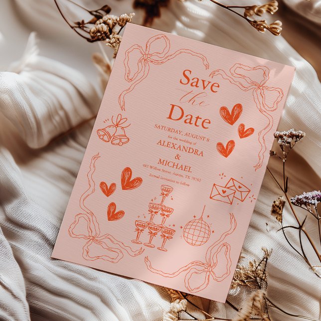 Save The Date Peinture à main Mariage d'art contemporain (Créateur téléchargé)