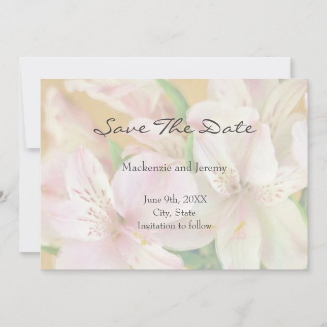 Save The Date Peinture Alstromeria douce (Devant)