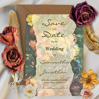 Save The Date Peinture florale romantique baroque vintage et som