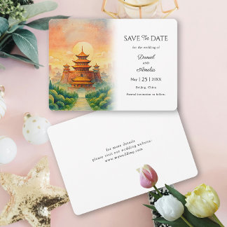 Save The Date Pékin Chine Destination Mariage