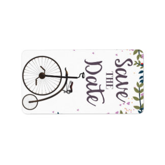 Save the Date Penny Farthing Label