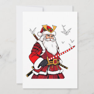 Save The Date Père Noël Noël Santa Claus japonais Art Samurai