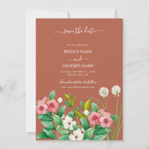 Save The Date Périwinkle Burnt Orange Terracotta Mariage