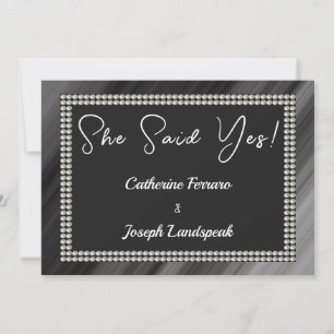 Save The Date Perles noires et blanches chic rétro