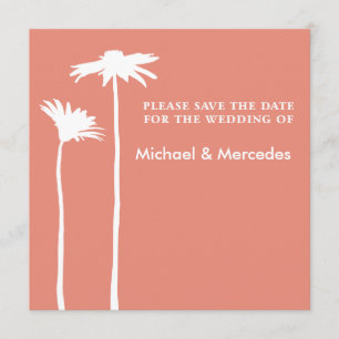 Save The Date Persimmon Daisy Blooms Enregistrer la date Invitat