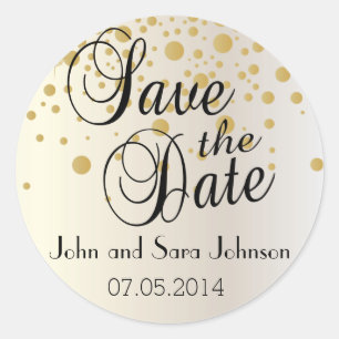Save the Date   Personalize Classic Round Sticker