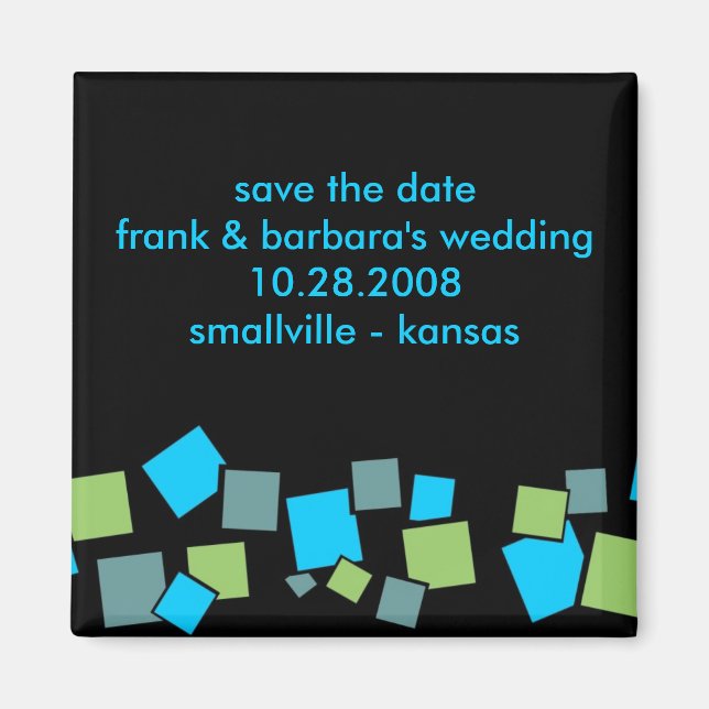 Save the Date Personalized - Blocks Magnet (Front)