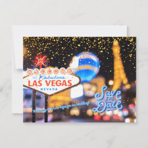 Save the Date Personalized Las Vegas Postcard