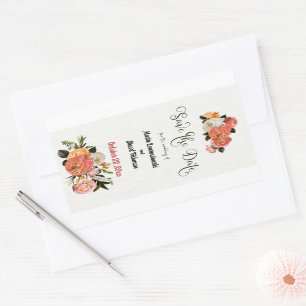 Save the Date Personalized Mimosa Floral  Sticker