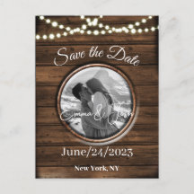 Save the Date Personalized Rustic Wood Design