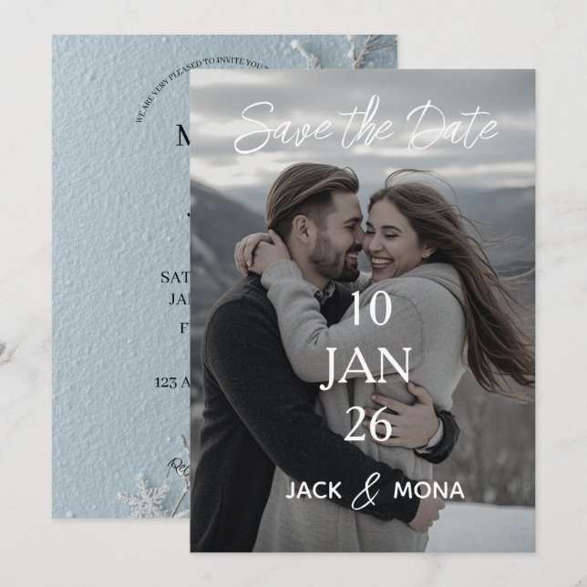 Save the date  Personalized Simple Modern wedding Invitation (Front/Back)