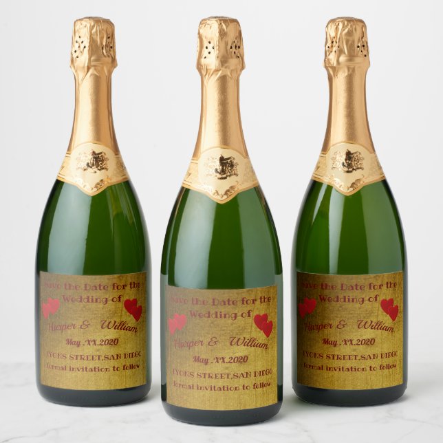 Save the date,Personalized Sparkling Wine Label (Bottles)