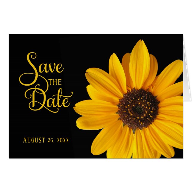 Save the Date, personalized Sunflower (Front Horizontal)