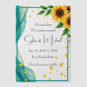 "Save the Date" Personalized Wedding Vellum Invitations