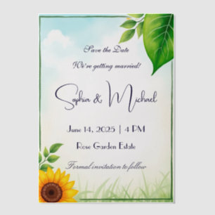 "Save the Date" Personalized Wedding Vellum Invitations