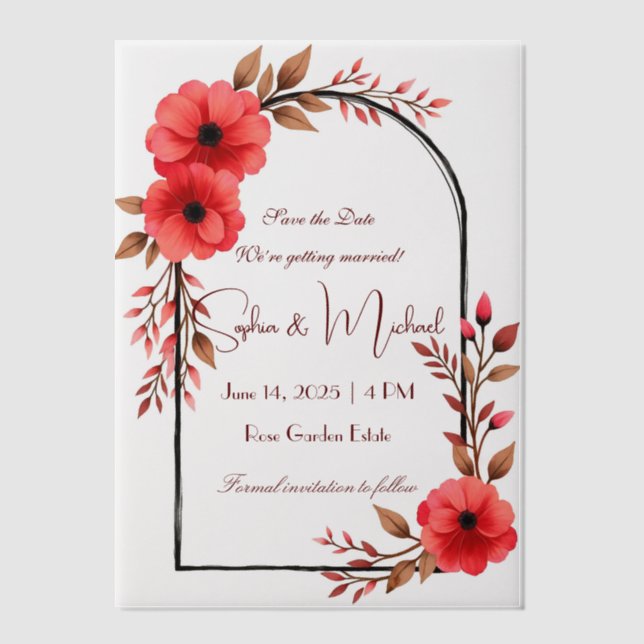 "Save the Date" Personalized Wedding Vellum Invitations (Front)