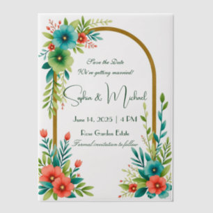 "Save the Date" Personalized Wedding Vellum Invitations