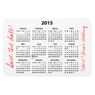 Save the Date Personalized Yearly Calendar Magnet