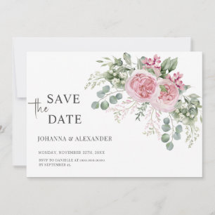 Save The Date Pétales de pivoine rose Mariage unique