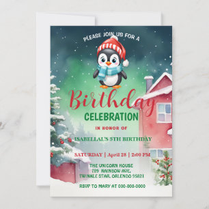 Save The Date Petit pingouin mignon Noël Jour de fête