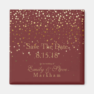 Save The Date Petite Golden Stars Magnet