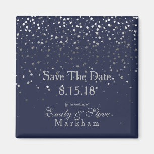 Save The Date Petite Silver Stars Magnet-MDNGT Magnet