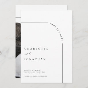 Save The Date Photo Arch moderne Mariage noir et blanc