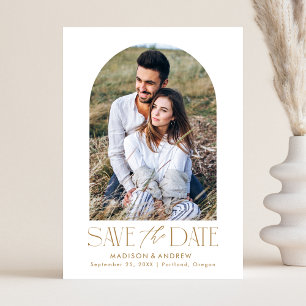 Save The Date Photo Arche Or Moderne Simple