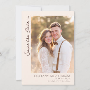 Save The Date Photo Beige Romantique