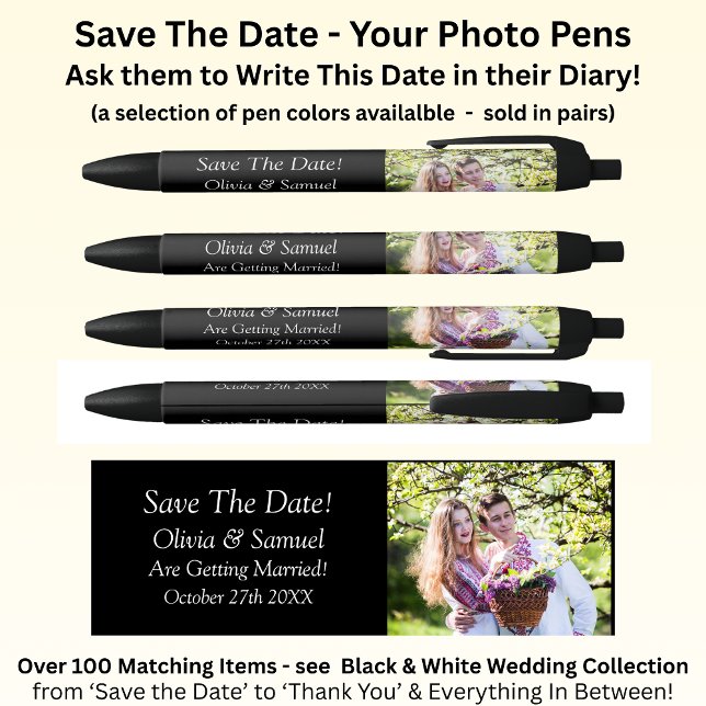 Save The Date + Photo, Black & White with Infinity Ink Pen (Creator Uploaded)