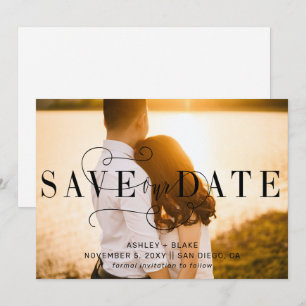 Save The Date Photo Calligraphie manuscrite élégante