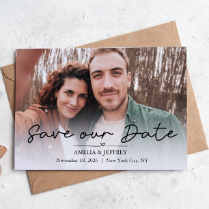 Save The Date Photo Calligraphie simple