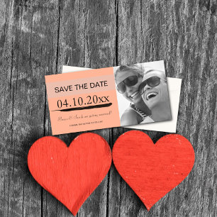 Save the Date Photo Card Announcements {Peach}