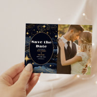 Photo Celestial Midnight Blue Stars Moon Mariage