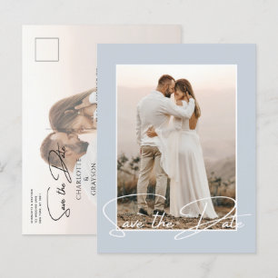 Save The Date Photo Chic Stylish Wedding Announcem Announcement Postcard