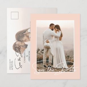 Save The Date Photo Chic Stylish Wedding Announcem Announcement Postcard