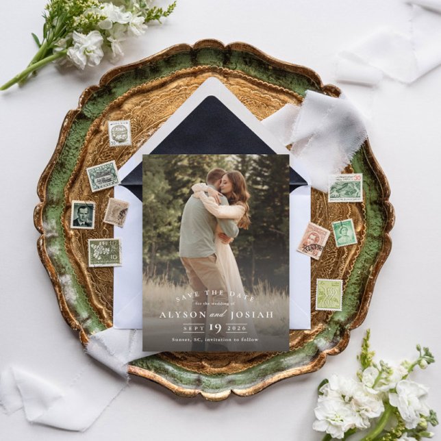 Save The Date Photo classique de mariage élégant (Créateur téléchargé)