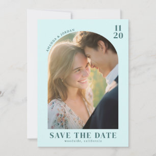 Save The Date Photo Classique Teal Romantique