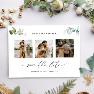 Save The Date Photo Collage Élégant Mariage de verdure