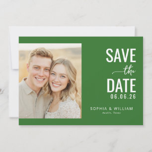 Save The Date Photo Contemporain Vert Joyeux