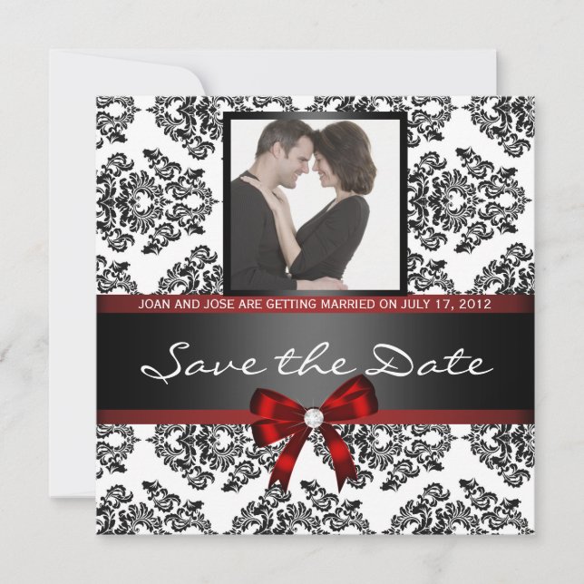 Save The Date Photo damasquinée pour annoncer la date (Devant)