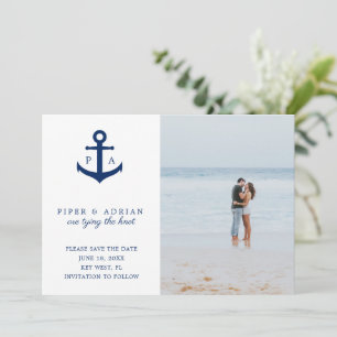 Save The Date Photo d'ancre de mariage moderne nautique