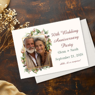 Save The Date Photo d'arche florale boho pour 50e anniversaire d