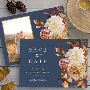 Save The Date Photo d'automne Navy