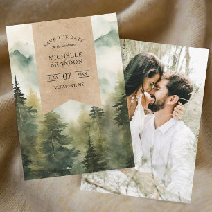 Save The Date Photo d'aventure en montagne de nature d'arbre de