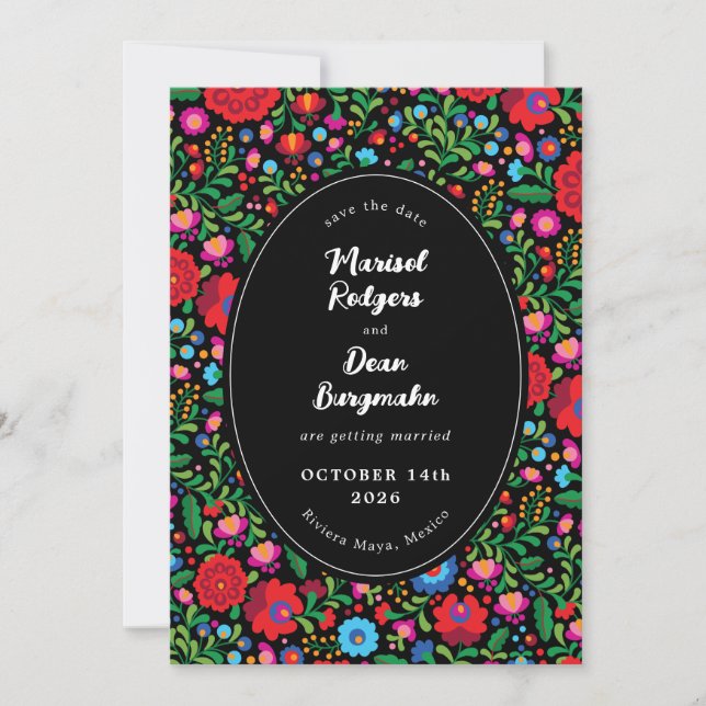 Save The Date Photo de broderie mexicaine Enregistrer la date (Devant)