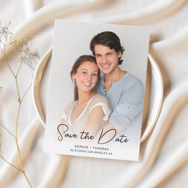 Save The Date Photo de calligraphie moderne (Modern Calligraphy Photo Save The Date)